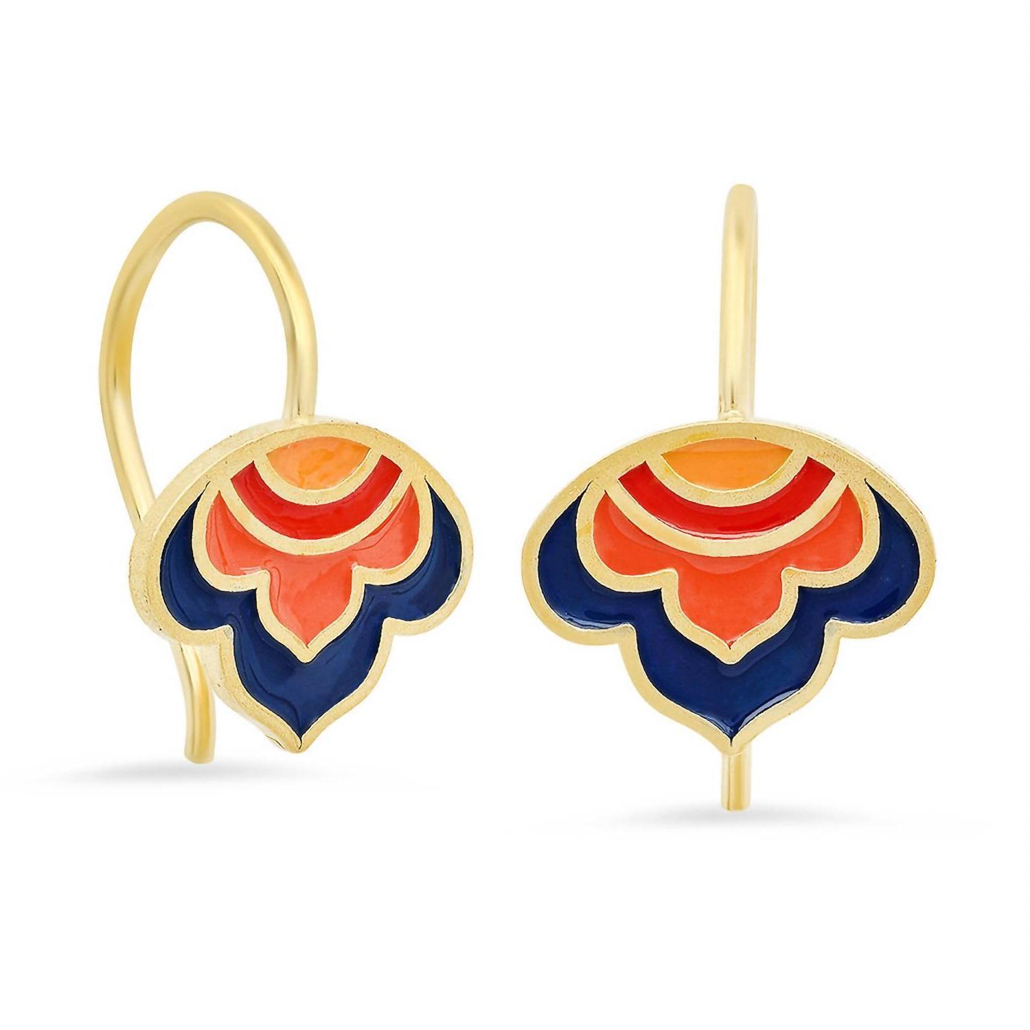 Jessica Elliot Women&#39;s Enameled Lotus Ear Wire Earrings Size One Size - $47.52