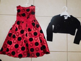 Toddler Dress/Shrug Rare Editions Red &amp; Black Sz 4T Veuc (R) - £24.04 GBP