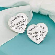 LARGE 0.50&quot; Return to Tiffany &amp; Co Heart Tag Stud Earrings - £360.86 GBP