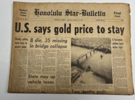 Honolulu Star Bulletin Newspaper December 16 1967 Price of Gold News &amp; Ads - £15.54 GBP