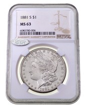 1881-S Silver Morgan Dollar Graded by NGC as MS-62 Littleton Select - $2,363.64 MXN
