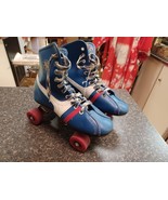 Vintage Roller Skates White Blue Red Size 4 Official Roller Derby - $67.87 CAD