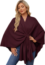 PULI Women&#39;S Elegant Shawl Wraps Soft Open Front Poncho Sweater for Spring Fall  - £45.89 GBP