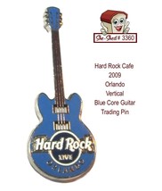 Hard Rock Cafe 2009 Orlando Vertical Blue Core Guitar Trading Pin - $12.95