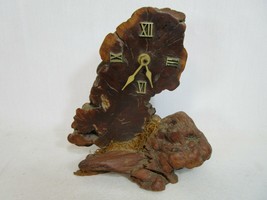 Handcrafted Natural Burl Wood Desk Clock Vintage - £51.82 GBP