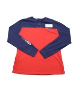 Polo Ralph Lauren Shirt Mens L Red Blue Long Sleeve Henley Neckline Top - $19.68