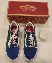 Vans Men&#39;s Old Skool Yacht Club Blue Green Canvas Suede Skate Shoes Size 11 NIB - £45.08 GBP