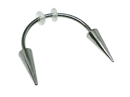 Frenulum Piercing Vampire Fangs Spikes Lip 16g (1.2mm) Surgical Steel Jewellery - £10.18 GBP