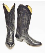 Tony Lama Boots Western Cowboy Leather Style 2923 USA Black Men&#39;s 7.5 D - £62.75 GBP