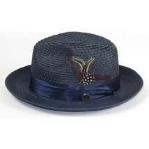 Men's Summer Spring Braid Straw style Hat by BRUNO CAPELO JULIAN JU907 Navy image 6