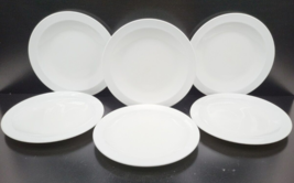 6 Corning Pyroceram White Narrow Rim Dinner Plates Set Vintage Dishes USA Lot - £55.12 GBP