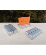 10 SILVER wooden holders, Place card holders, Table number holders - $477.73 MXN