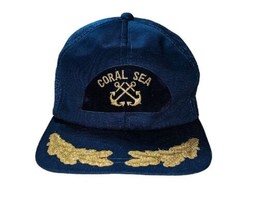 Vintage Coral Sea Captain Snapback Hat Mesh Back - £11.19 GBP
