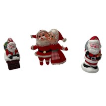 Vintage Lot of Santa Claus Ornaments (3) Christmas - £7.19 GBP