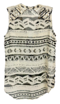 Charlotte Russe Women&#39;s Sheer Tank Top Blouse Abstract Print Size M Ivory Brown - £10.27 GBP