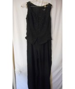 Black Beaded Size 14 Vest pants Jumper Jumpsuit - $299.56 MXN