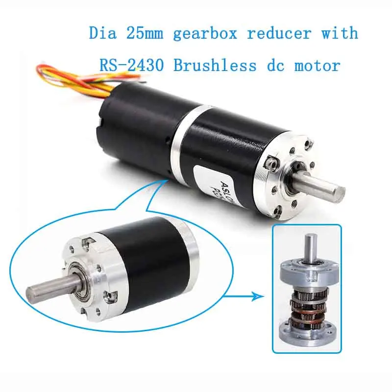 Dia25mm planetary gearbox reducer with brushless dc motor 12v 24v micro brushles - £194.59 GBP