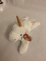 TY Beanie Babies Mystic Unicorn with Tan Horn, PVC Pellets - £19.41 GBP