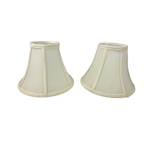 Pair of 2 Cream Bell Lamp Shades 4&quot;x9&quot;x7.5&quot; CLIP ON  - $21.59
