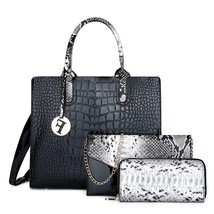 Fashion Sequined Letter Tel Handbag for Women High Quality Serpentine Patent Lea - £147.72 GBP