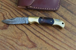 damascus custom made folding pocket knife From The Eagle Collection m5982 - £23.73 GBP