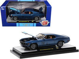 1970 Ford Mustang Mach 1 428 Dark Blue Metallic with Bright Blue Stripes Limi... - £37.91 GBP