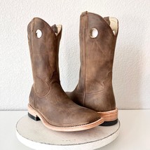 Lane Capitan Mens Cowboy Boots Size 9D Brown Distressed Leather Wide Squ... - £127.58 GBP
