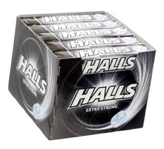 HALLS EXTRA STRONG INTENSE FRESH COUGH DROPS - 18 ROLL BOX - FREE SHIPPING  - $21.99