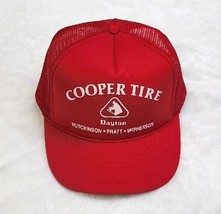 Vintage Trucker Foam Mesh Snapback Cap / Hat Red COOPER TIRE Kansas HEAD... - £7.76 GBP