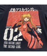 Asuka T-Shirt The Second Girl Evangelion Men Medium Black Rare Find - £37.13 GBP