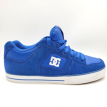 DC Shoes Pure Skate Men&#39;s 10.5 Blue Leather Suede Skateboarding Skate Sneakers - £42.53 GBP