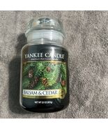 Balsam &amp; Cedar Candle by Yankee Large Jar 22 oz Holiday Scent Rare Disco... - $39.59