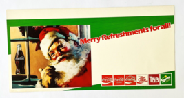 Coca Cola Coke Point of Sale Display Card Christmas Santa Merry Refreshm... - $33.85