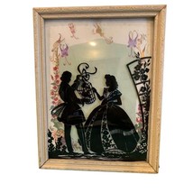 Vintage Reversed Painted Silhouette with Convex Glass Framed Wall Art - $15.83