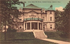 Amherst Ma~College Alpha Delta Phi House Fraternity House~Tinted Photo Postcard - £5.61 GBP