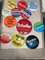 LOT OF 12 VINTAGE PRESIDENTIAL &amp; POLITICAL CAMPAIGN PIN BACK BUTTONS PINS - £7.57 GBP