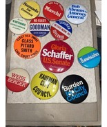 LOT OF 12 VINTAGE PRESIDENTIAL &amp; POLITICAL CAMPAIGN PIN BACK BUTTONS PINS - £7.50 GBP