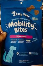Zesty Paws Senior Advanced HIP &amp; JOINT MOBILITY BITES (60 Chicken Chews)... - $18.81