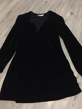 Zara black velvet dress size Europe large women’s Express Shipping - £26.57 GBP