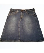 Levi&#39;s Medium Wash Midi Length ALine Blue Jean Skirt Size 6 Waist Size 3... - £21.76 GBP