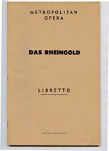An item in the Entertainment Memorabilia category: Das Rheingold Metropolitan Opera Libretto Richard Wagner