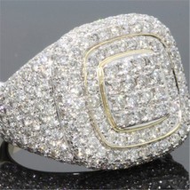 14K Gold Full Diamond Rings for Men Hip-hop Peridot Gemstone Anillos De Bizuteri - £22.27 GBP