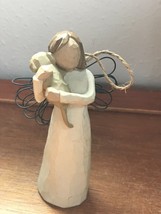 Willow Tree Carved Resin Angel of Friendship Holding Lab Puppy Dog Tree Ornament - £9.06 GBP