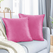 Light Pink 12&quot;x20&quot; Throw Pillow Covers Set 2 Sofa Velvet Cushion Cases - £20.34 GBP