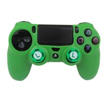 Silicone Grip Green Shell Cover + 2 Multi Thumb Grips For PS4 Controller  - $164.61 MXN