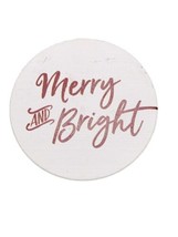 P. Graham Dunn Merry/Bright Xmas Coaster Happy Holidays 4 Inch Dia - £12.56 GBP
