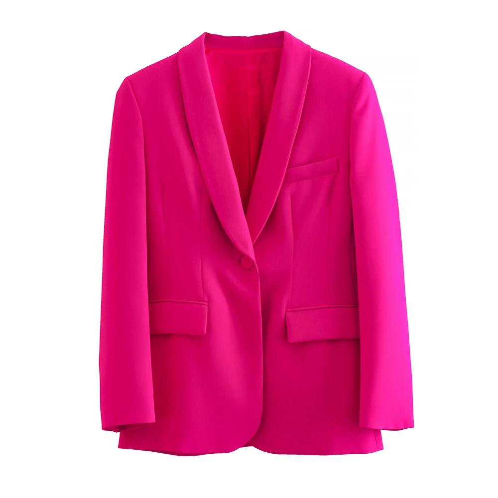  ZA Autumn  Women Blazers Coat Office Lady Style Single Button Blazer Casual Lap - £150.45 GBP