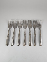 NSCO National Stainless Sharrow Grape Salad Forks 6-3/8&quot; Flatware Fork Qty 7 - $24.74