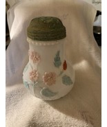 EAPG Antique Early Pattern Glass Milk White Pink Floral Sugar Shaker Muf... - $108.32 CAD