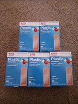 (5) CVS Health Plastic Adhesive Bandages-60ct. Each-All One Size 300 Total - $11.88
